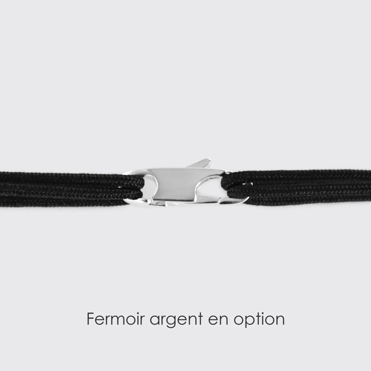 Bracelet homme personnalisé cordon doublé médaille gravée argent plaque 42x8 mm