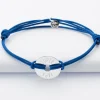 Bracelet homme personnalisé cordon double médaille gravée argent cible 20 mm - Nos petits imparfaits