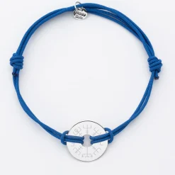Bracelet homme personnalisé cordon double médaille gravée argent cible 20 mm - Nos petits imparfaits