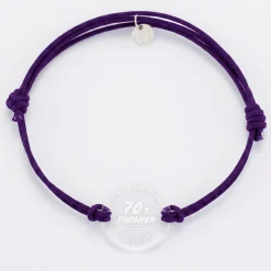 Bracelet homme personnalisé médaille gravée acrylique ronde 21 mm - Edition spéciale 