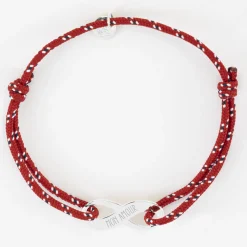 Bracelet infini homme personnalisé cordage marin simple médaille gravée argent 25x10 mm