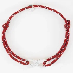 Bracelet infini homme personnalisé cordage marin simple médaille gravée argent 25x10 mm