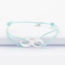 Bracelet infini personnalisé médaille gravée argent 25x10mm