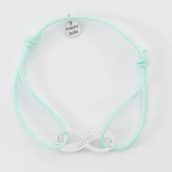 Bracelet infini personnalisé médaille gravée argent 25x10mm