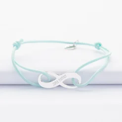 Bracelet infini personnalisé médaille gravée argent 25x10mm
