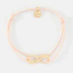 Bracelet infini personnalisé médaille gravée plaqué or 25x10mm