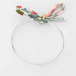 Bracelet jonc argent et cordon Liberty