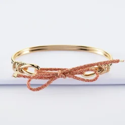 Bracelet jonc "Le lien" plaqué or et cordon pailleté - HappyBulle x Lilylovesfashion