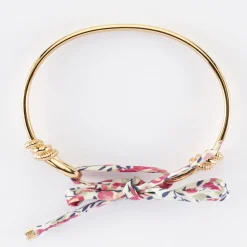 Bracelet jonc "Le lien" plaqué or et cordon Liberty - HappyBulle x Lilylovesfashion