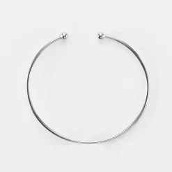 Bracelet jonc ouvert boules argent