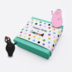 Bracelet jonc personnalisé médaille gravée acier coeur 20x18 mm - HappyBulle x Barbapapa