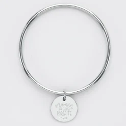 Bracelet jonc personnalisé médaille gravée acier 20 mm