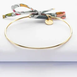 Bracelet jonc plaqué or et cordon Liberty