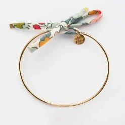 Bracelet jonc plaqué or et cordon Liberty