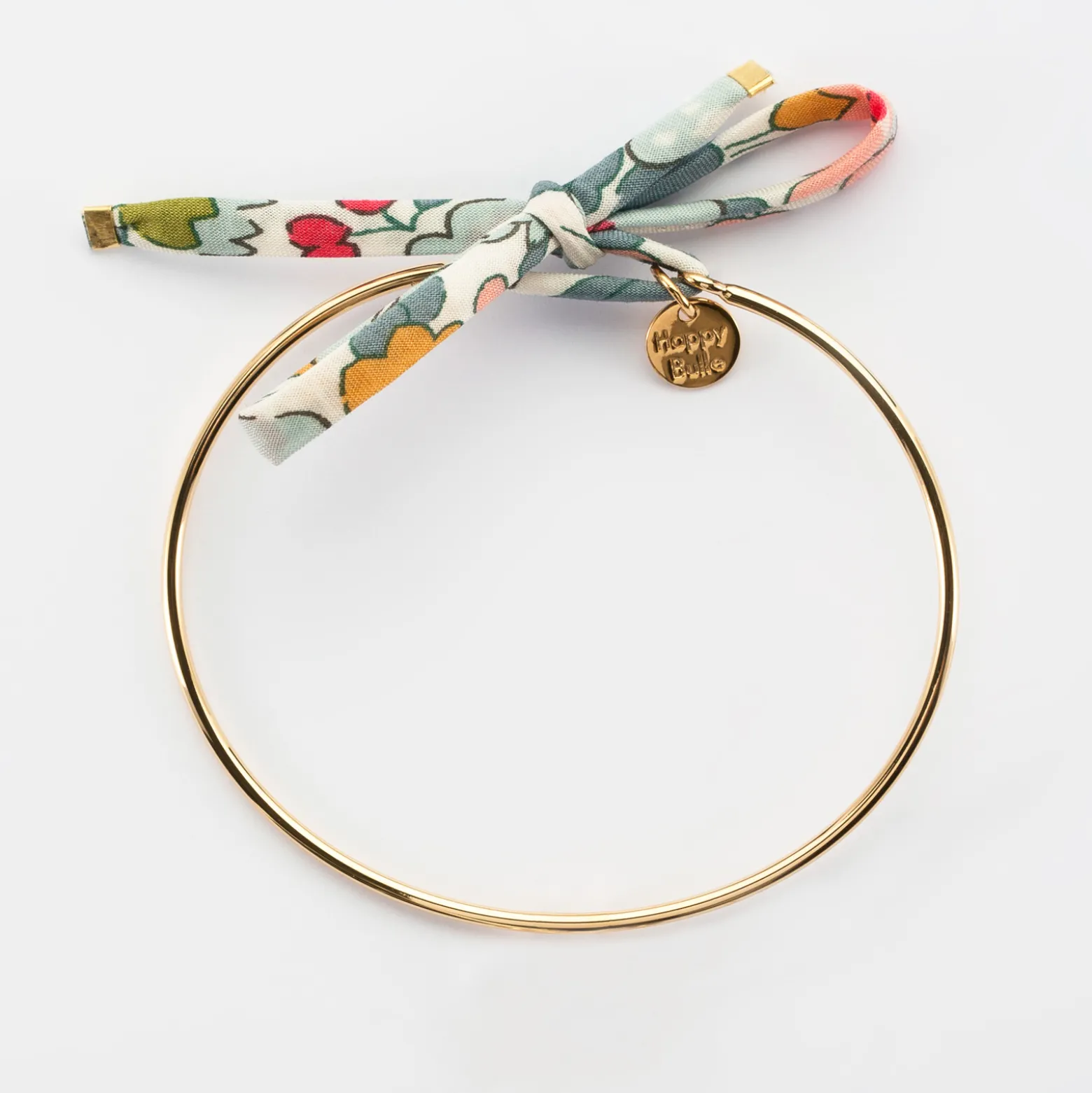 Bracelet jonc plaqué or et cordon Liberty