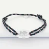 Bracelet Marié personnalisé cordage marin simple médaille gravée argent ovale 25x16 mm
