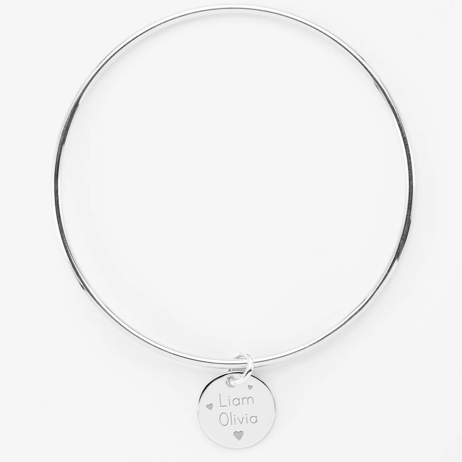 Bracelet Mariée personnalisé jonc argent médaille gravée 15 mm