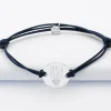 Bracelet Papa personnalisé cordon doublé médaille gravée argent 2 trous 20 mm
