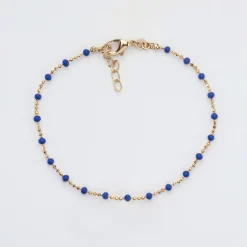 Bracelet perles colorées plaqué or