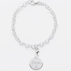 Bracelet personnalisé 1 charm gravé argent 17mm