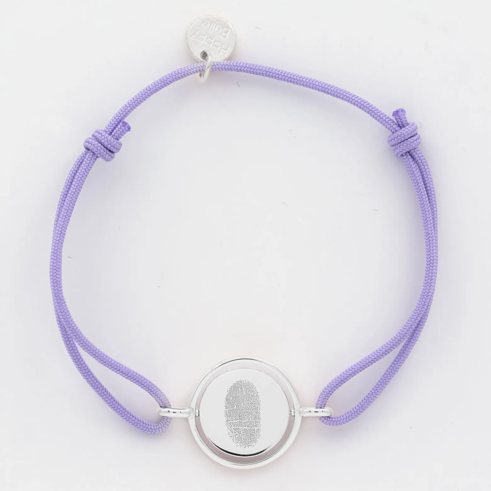 Bracelet personnalisé cordon médaille réversible Eternelle gravée argent 2 trous 16 mm - HappyBulle x Capucine