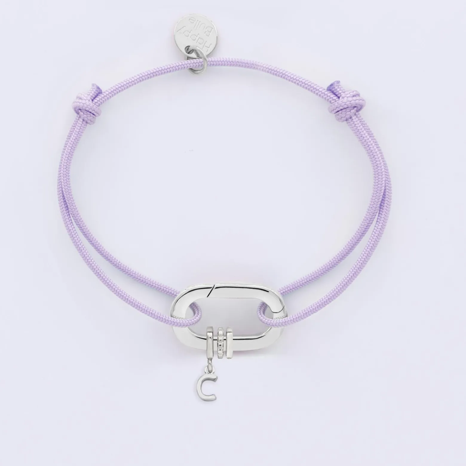 Bracelet personnalisé cordon collection Chapitre mousqueton 11x19 mm argent - à composer