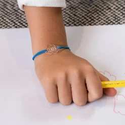 Bracelet personnalisé enfant médaille gravée acrylique nuage 2 trous 20x14 mm