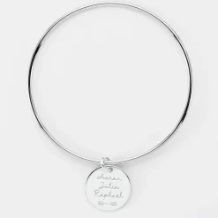 Bracelet personnalisé jonc argent médaille gravée 19 mm