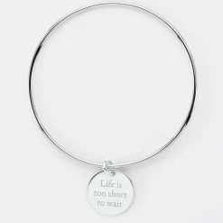 Bracelet personnalisé jonc argent médaille gravée 19 mm