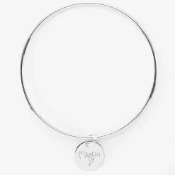 Bracelet personnalisé jonc argent médaille gravée 15 mm