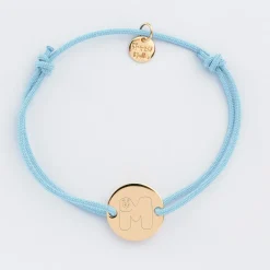 Bracelet personnalisé médaille gravée plaqué or 2 trous 15mm - Happybulle x Barbapapa