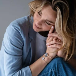 Bracelet personnalisé médaille gravée argent cible 20mm