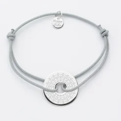 Bracelet personnalisé médaille gravée argent cible 20mm