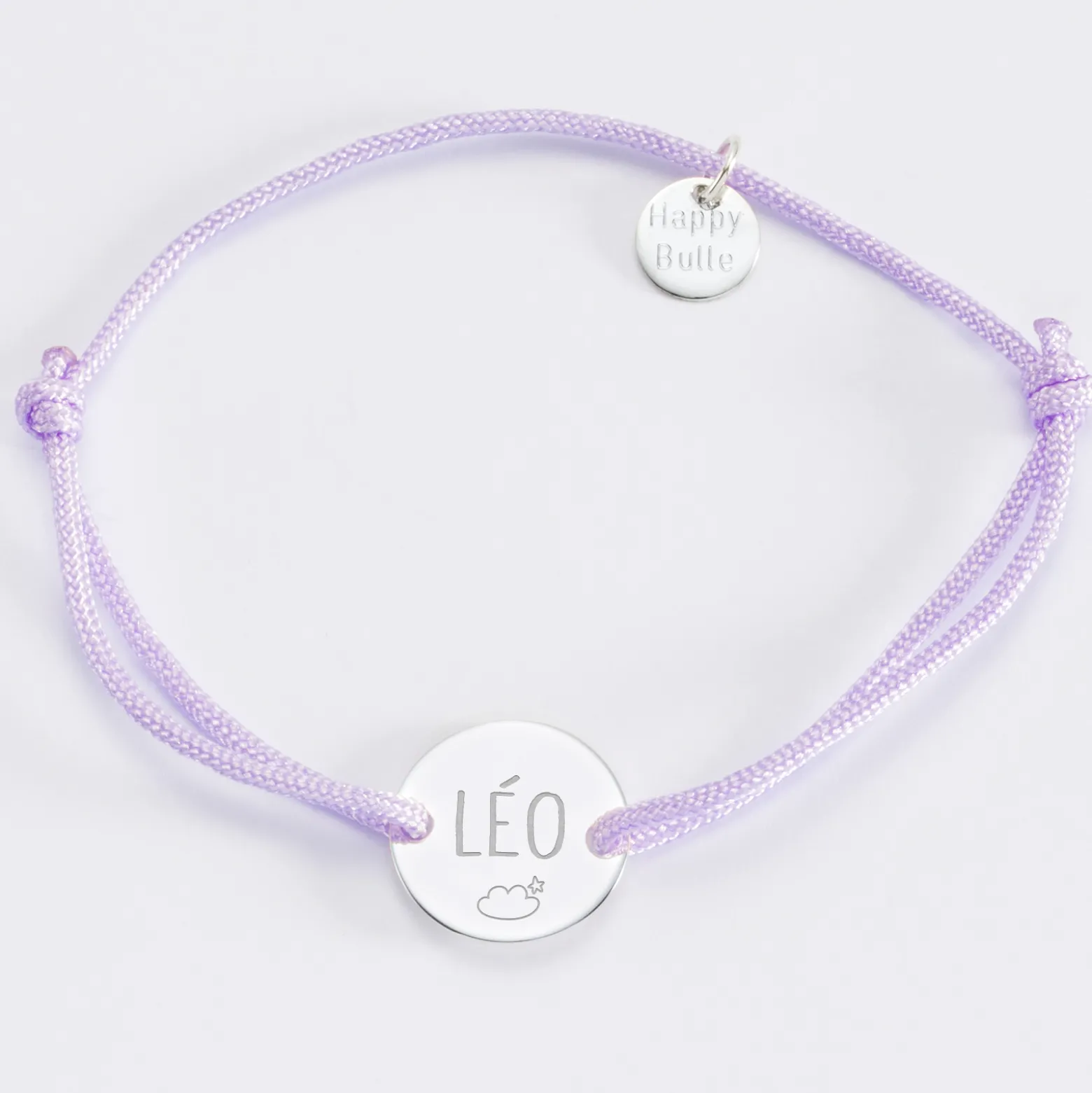 Bracelet personnalisé médaille gravée argent 2 trous 15mm