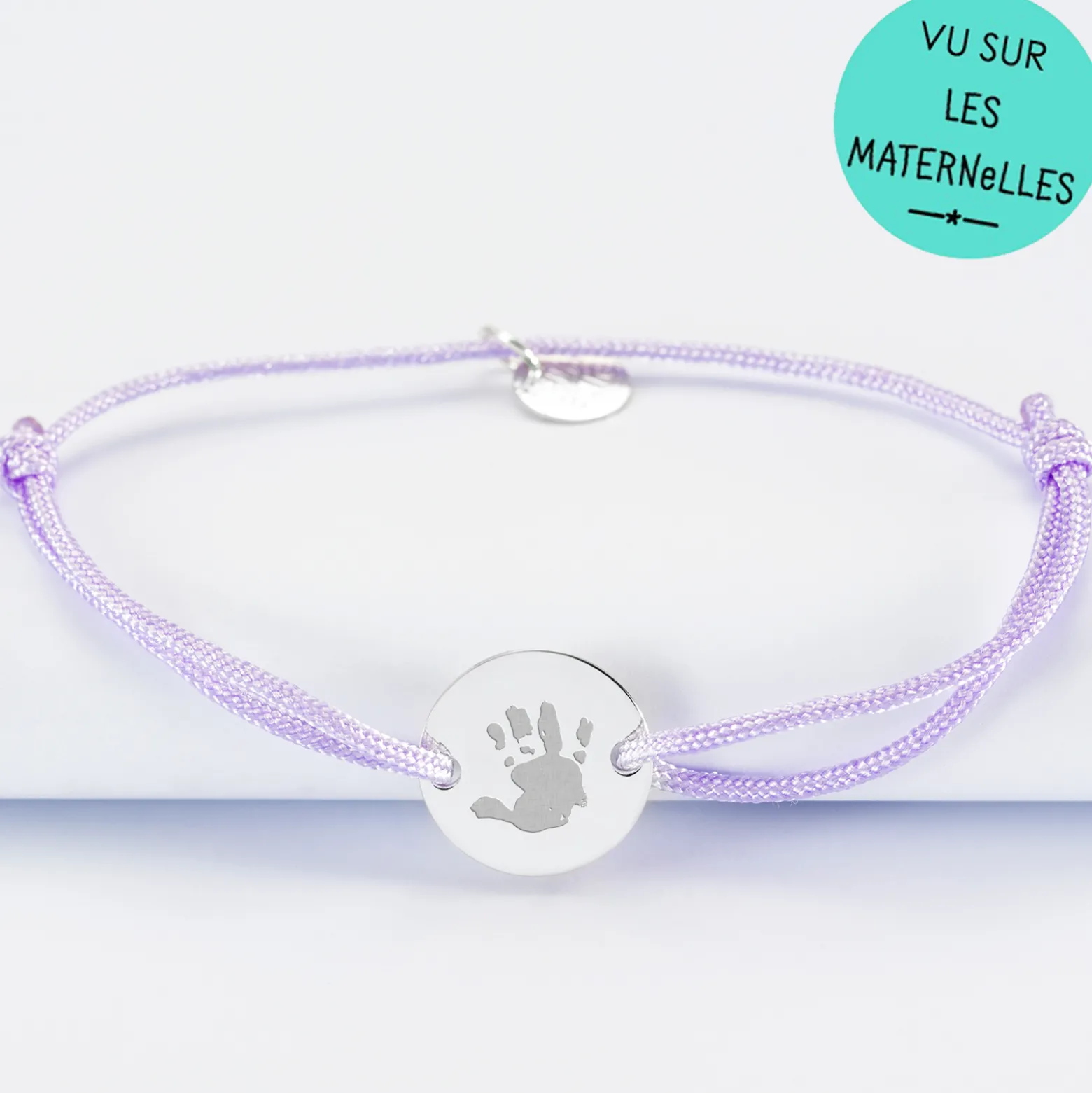 Bracelet personnalisé médaille gravée argent 2 trous 15mm