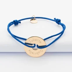 Bracelet personnalisé médaille gravée plaqué or cible 20mm