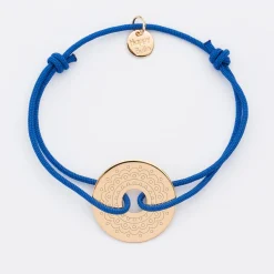 Bracelet personnalisé médaille gravée plaqué or cible 20mm