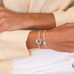 Bracelet personnalisé médaille gravée argent cible coeur 21 mm