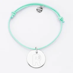 Bracelet personnalisé médaille gravée argent dormeuse 19mm - HappyBulle x Barbapapa