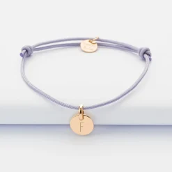Bracelet personnalisé médaille gravée plaqué or 10 mm