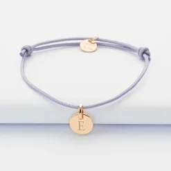 Bracelet personnalisé médaille gravée plaqué or 10 mm