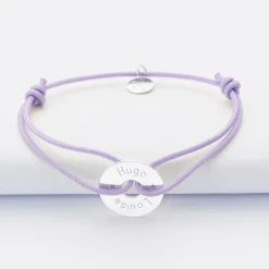 Bracelet personnalisé médaille gravée argent cible 16 mm