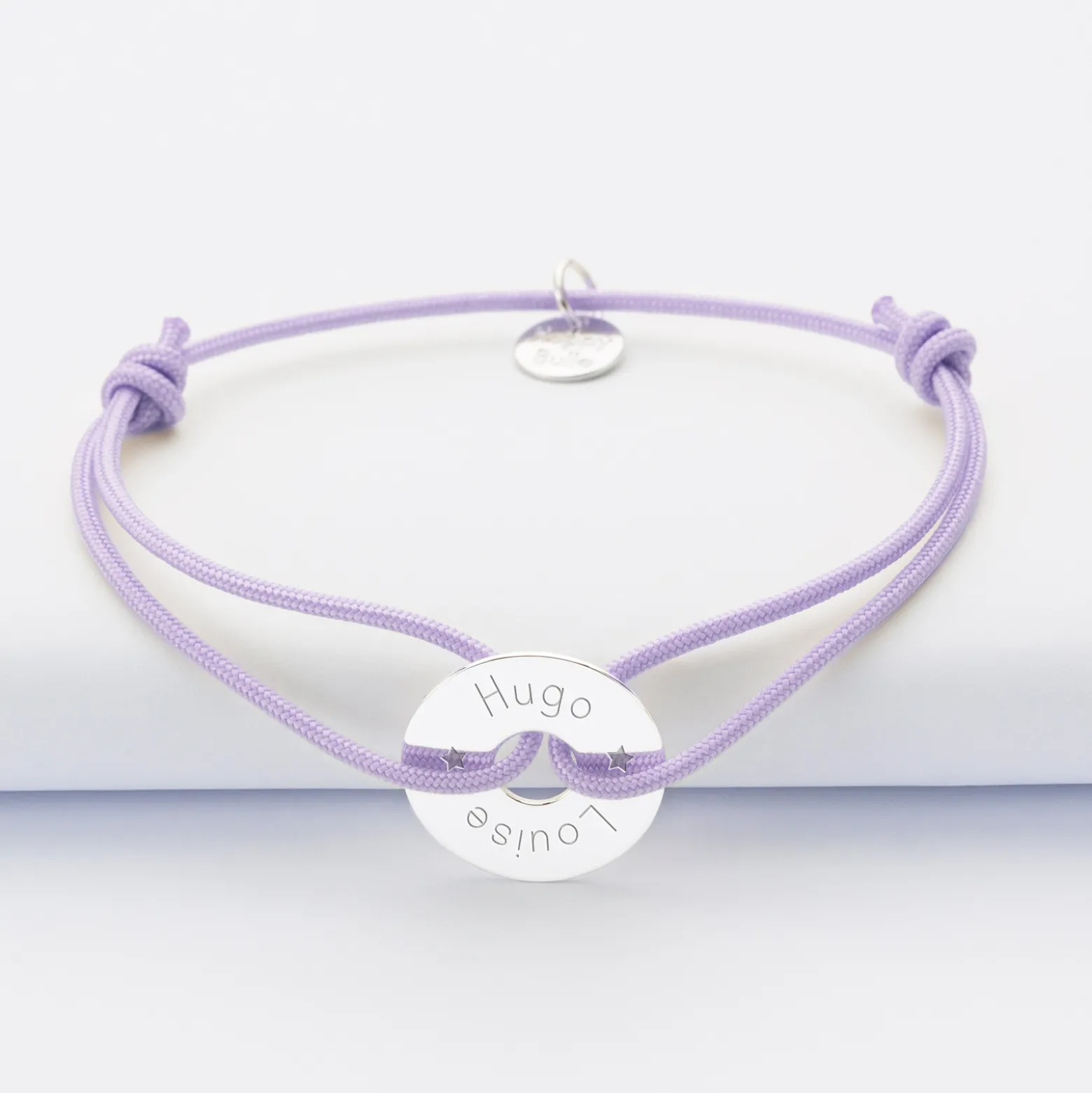 Bracelet personnalisé médaille gravée argent cible 16 mm