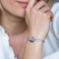 Bracelet personnalisé médaille gravée argent cible 16 mm
