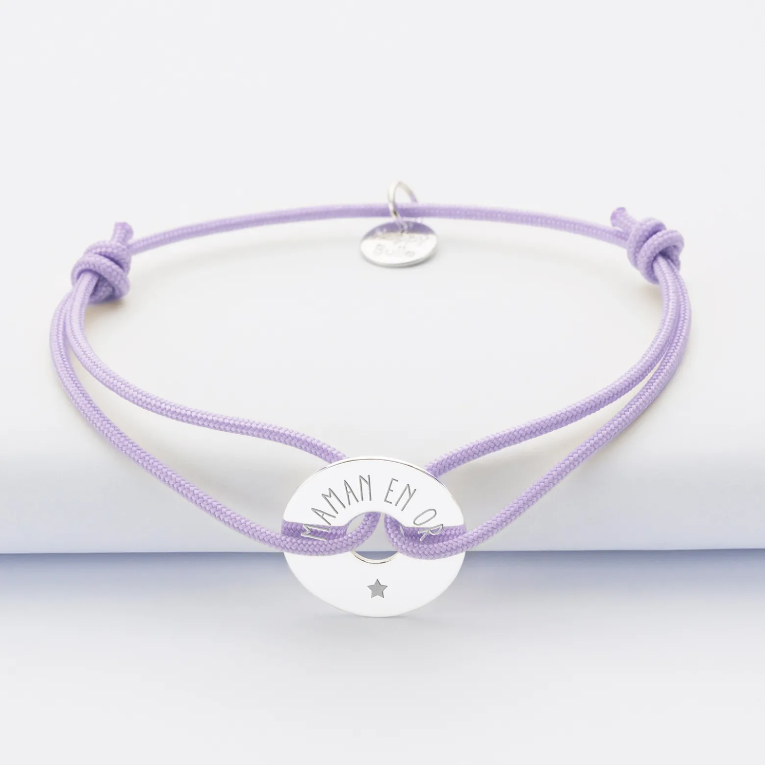 Bracelet personnalisé médaille gravée argent cible 16 mm