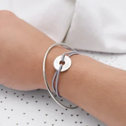 Bracelet personnalisé médaille gravée argent cible 16 mm