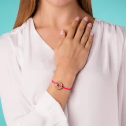 Bracelet personnalisé médaille gravée bois cible ronde 21 mm