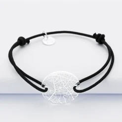 Bracelet personnalisé médaille gravée acrylique ronde 2 trous 21 mm 
