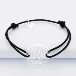 Bracelet personnalisé médaille gravée acrylique ronde 2 trous 21 mm 