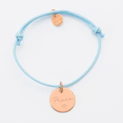Bracelet personnalisé médaille gravée plaqué or rose 15 mm